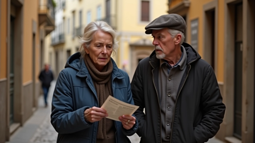 Adventure game participants following clues through historic Portuguese street