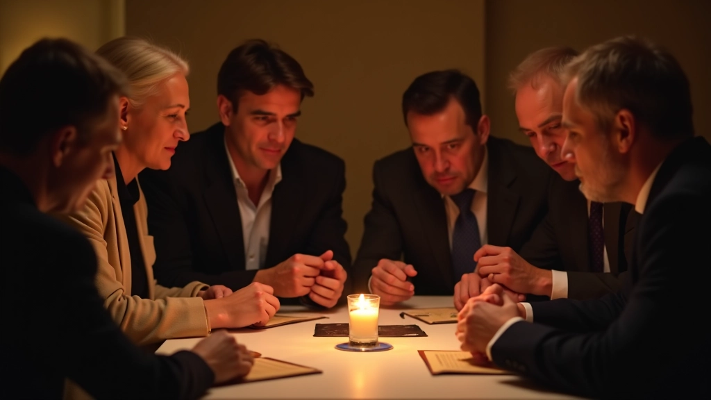 Adults enjoying mystery game night together, laughing and engaged with game materials