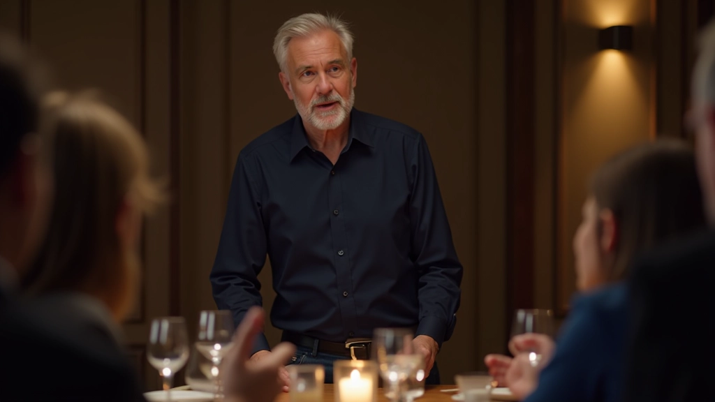 Moderator explaining game rules to seated players during game night setup